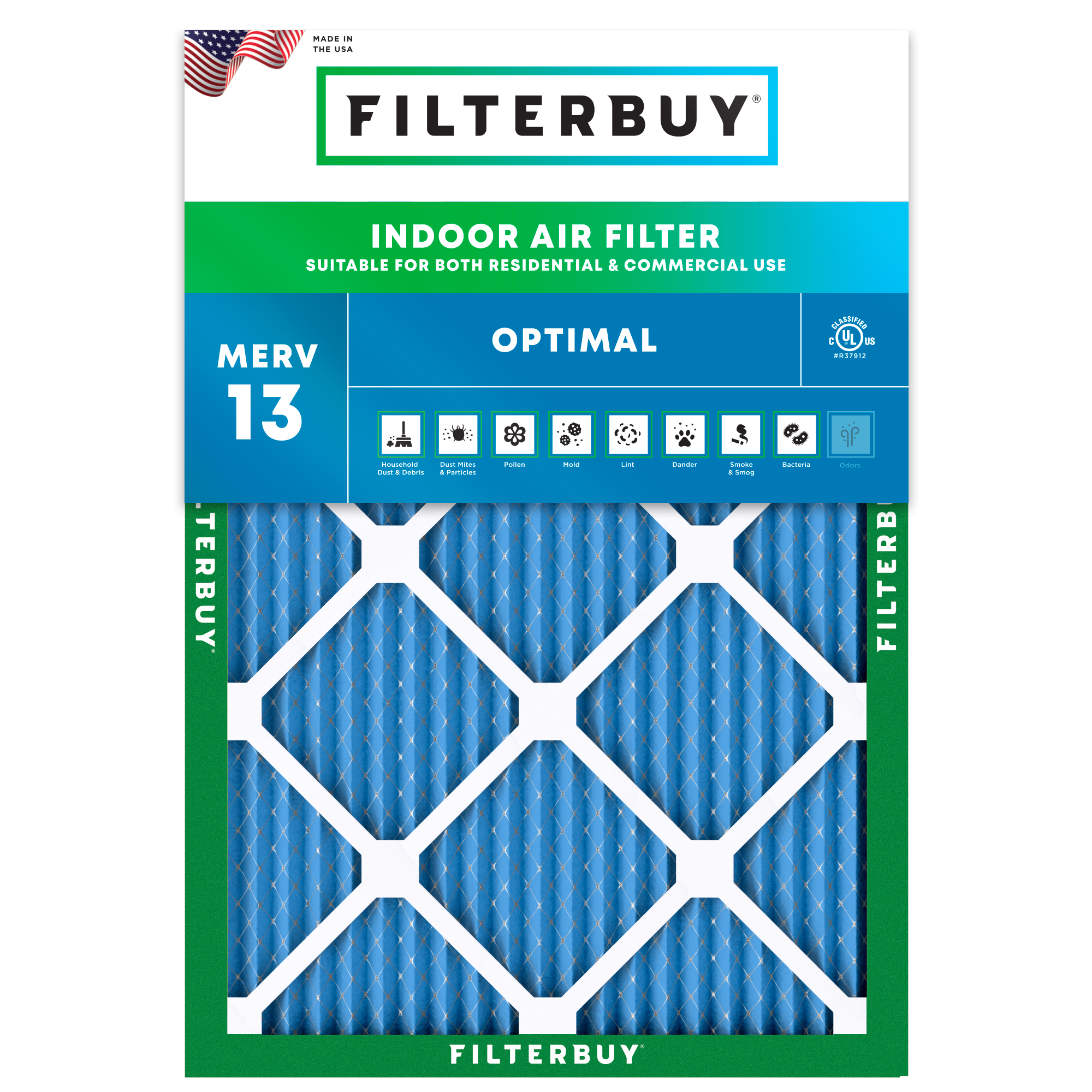 17.5x22x1 MERV 13 Pleated Air Filter